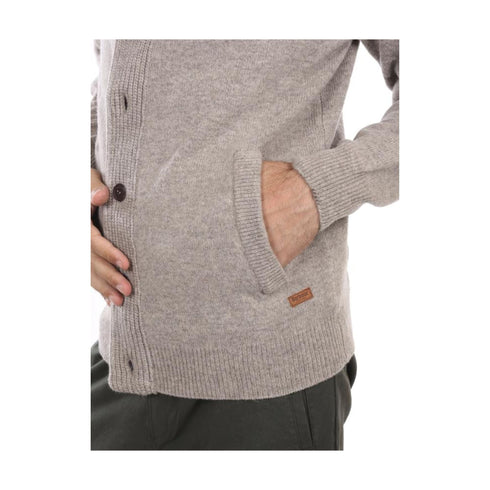 Barbour Cardigan Cardigan Uomo con toppe sui gomiti Stone A24 - BARBOURMKN0731 - ST16 - S - Francavilla Moda
